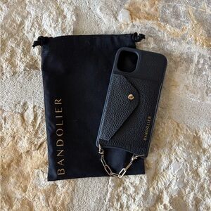 Bandolier Black Leather Phone Case with Strap iPhone 11 - never used